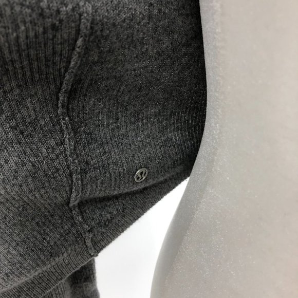 Lululemon Heathered Medium Grey / Slate Cabin Yogi Wrap Reversible, Hooded, ~M - Picture 11 of 16